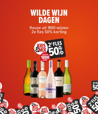 1800 flessen met de Wilde Wijn Dagen 2e fles 50% korting!